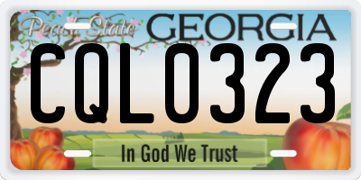 GA license plate CQL0323