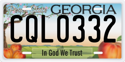 GA license plate CQL0332