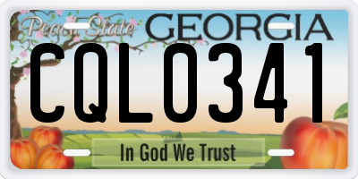 GA license plate CQL0341