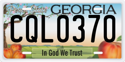 GA license plate CQL0370