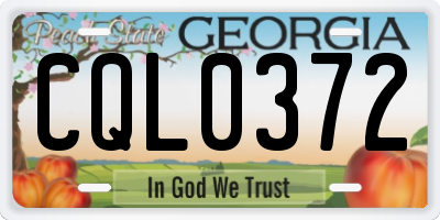 GA license plate CQL0372