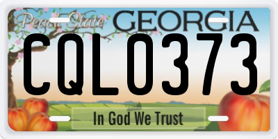 GA license plate CQL0373