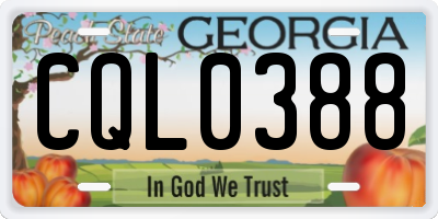 GA license plate CQL0388