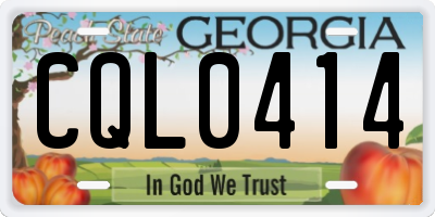 GA license plate CQL0414