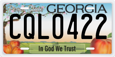 GA license plate CQL0422