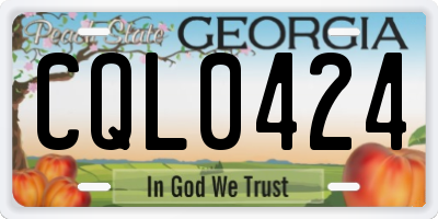 GA license plate CQL0424