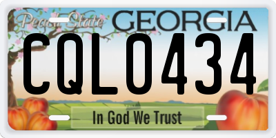 GA license plate CQL0434