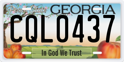 GA license plate CQL0437