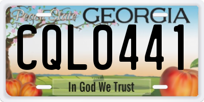 GA license plate CQL0441