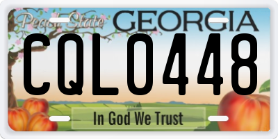 GA license plate CQL0448