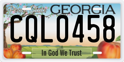 GA license plate CQL0458