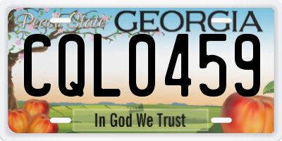 GA license plate CQL0459