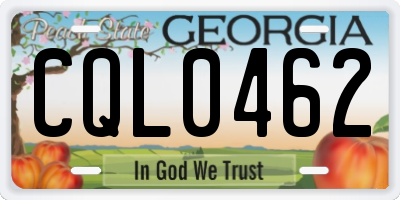 GA license plate CQL0462