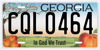 GA license plate CQL0464