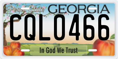GA license plate CQL0466