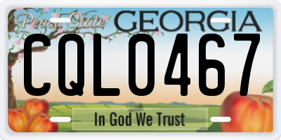 GA license plate CQL0467