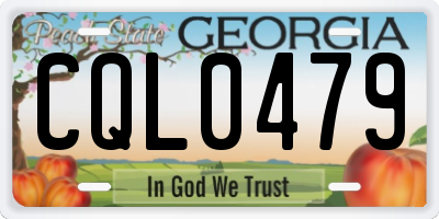 GA license plate CQL0479