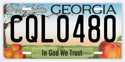 GA license plate CQL0480