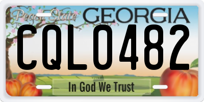 GA license plate CQL0482