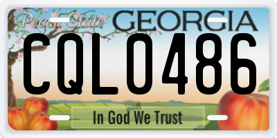 GA license plate CQL0486