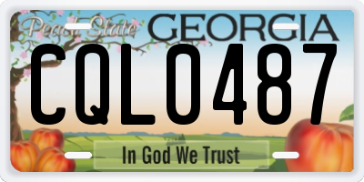GA license plate CQL0487