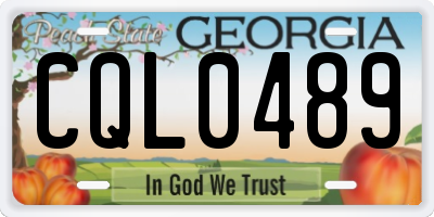 GA license plate CQL0489