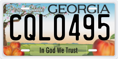 GA license plate CQL0495