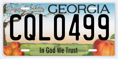GA license plate CQL0499