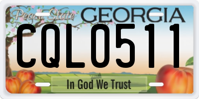 GA license plate CQL0511