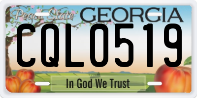 GA license plate CQL0519