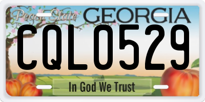 GA license plate CQL0529