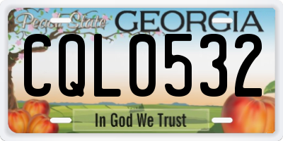 GA license plate CQL0532
