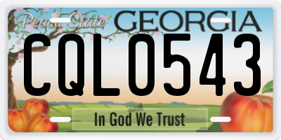 GA license plate CQL0543