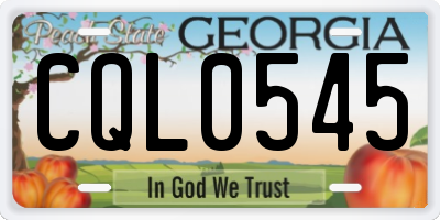 GA license plate CQL0545