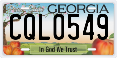 GA license plate CQL0549