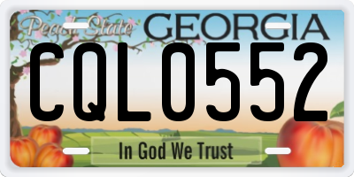 GA license plate CQL0552