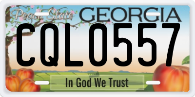 GA license plate CQL0557