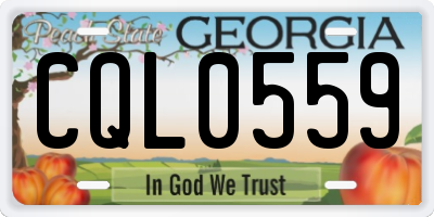 GA license plate CQL0559