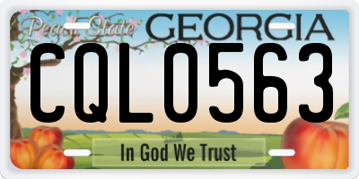 GA license plate CQL0563