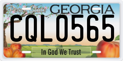 GA license plate CQL0565