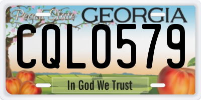 GA license plate CQL0579