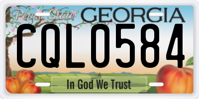 GA license plate CQL0584