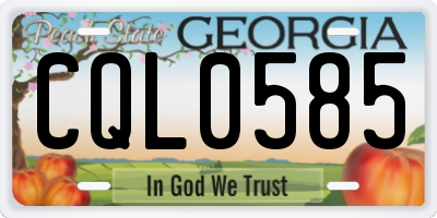 GA license plate CQL0585
