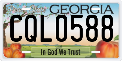 GA license plate CQL0588