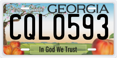 GA license plate CQL0593