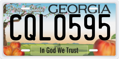GA license plate CQL0595