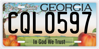 GA license plate CQL0597