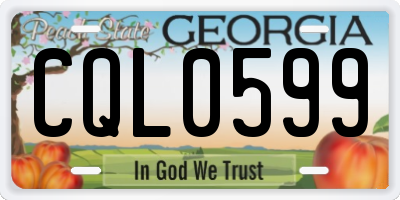 GA license plate CQL0599