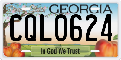 GA license plate CQL0624