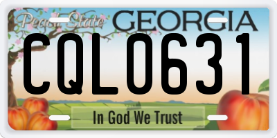 GA license plate CQL0631